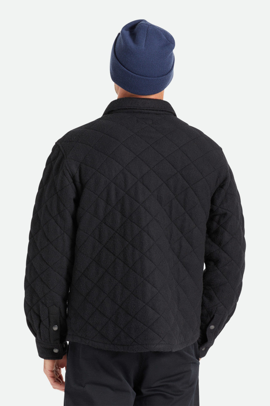 Brixton Cass Quilted Fleece Men's Jackets Black | 895HYKOSZ