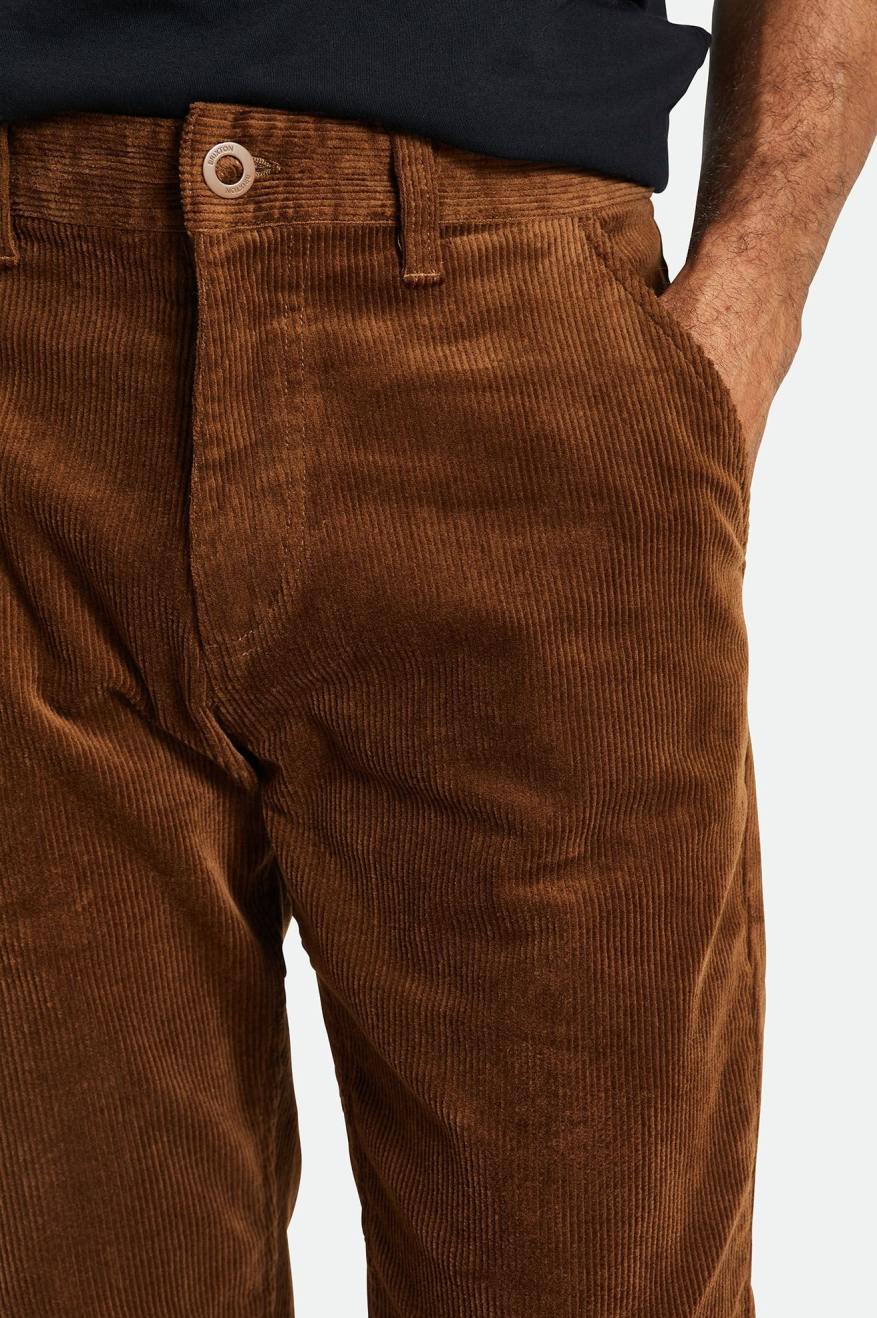 Brixton Choice Chino Regular Men's Pants Brown | 608DEQHBU