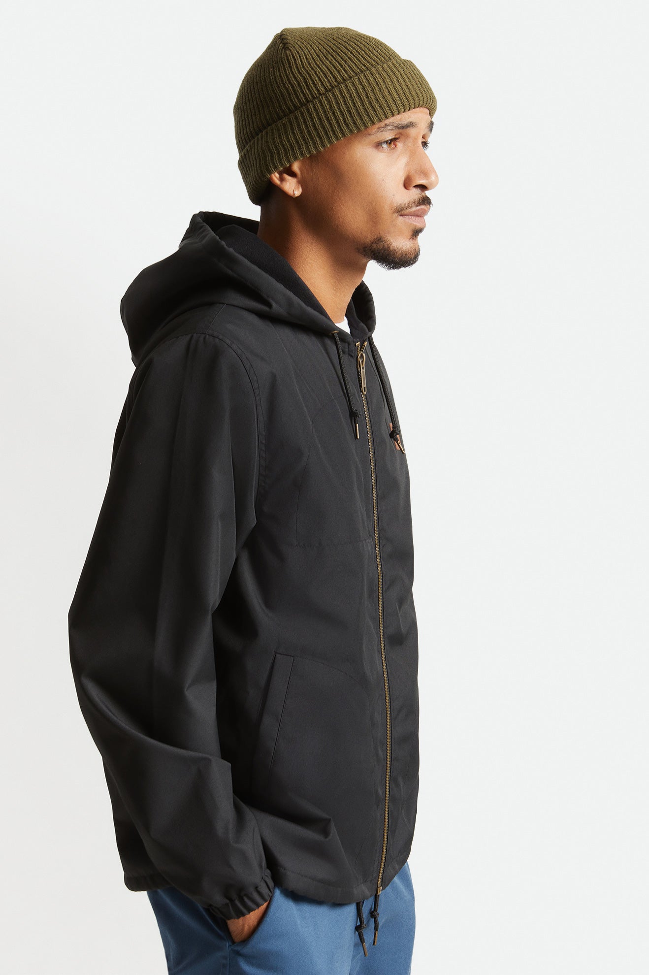 Brixton Claxton Beta Zip Men's Jackets Black | 398RTZAVI