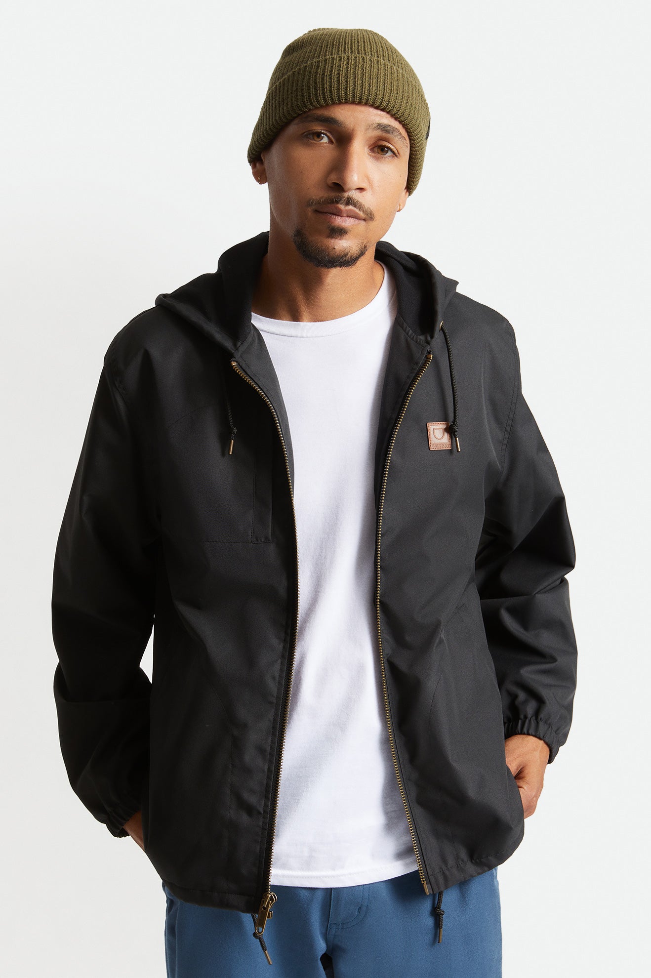 Brixton Claxton Beta Zip Men's Jackets Black | 398RTZAVI