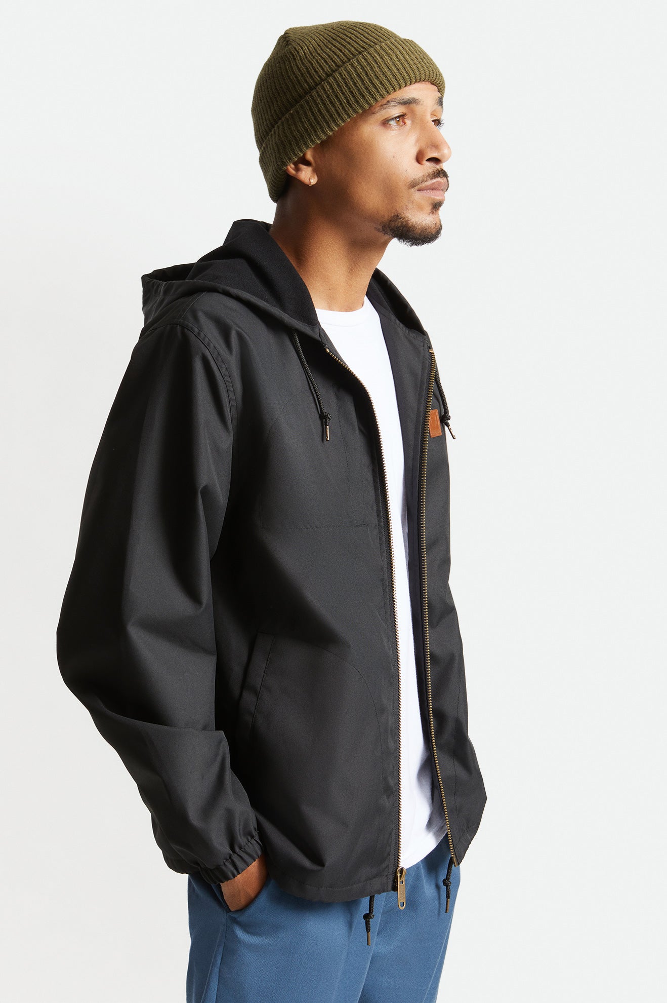 Brixton Claxton Beta Zip Men's Jackets Black | 398RTZAVI