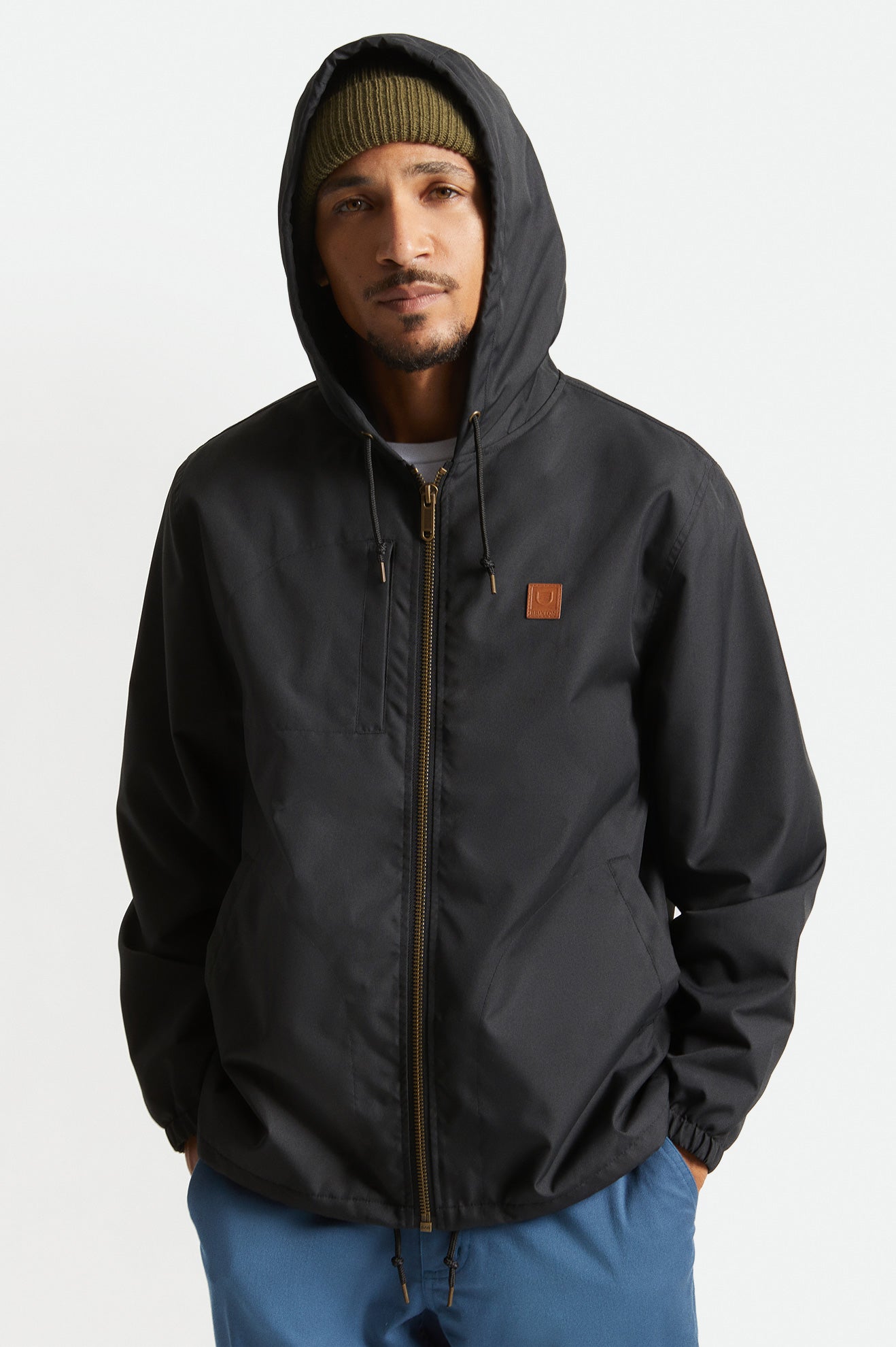 Brixton Claxton Beta Zip Men's Jackets Black | 398RTZAVI