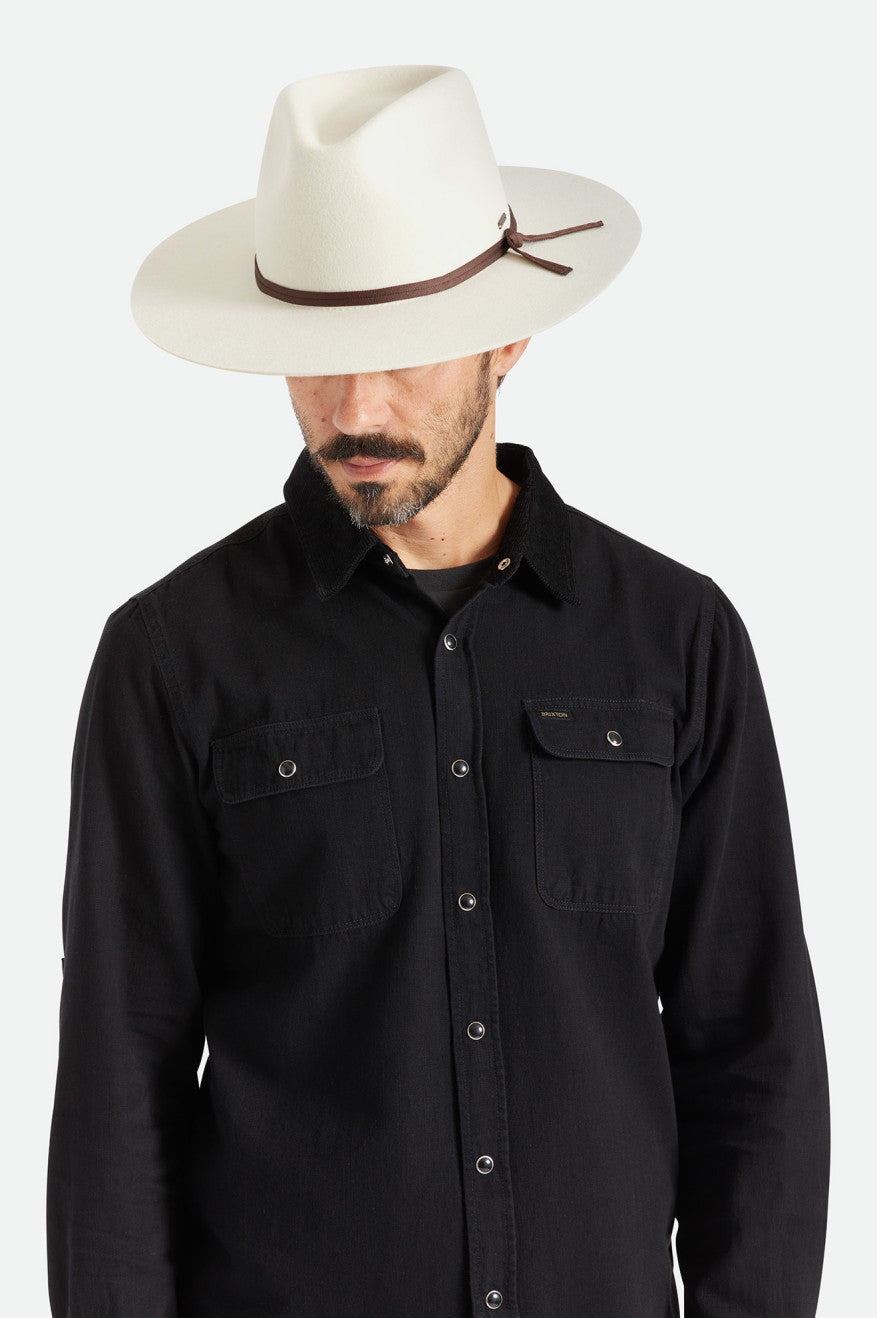 Brixton Cohen Cowboy Men's Hats White | 571NIDVUT