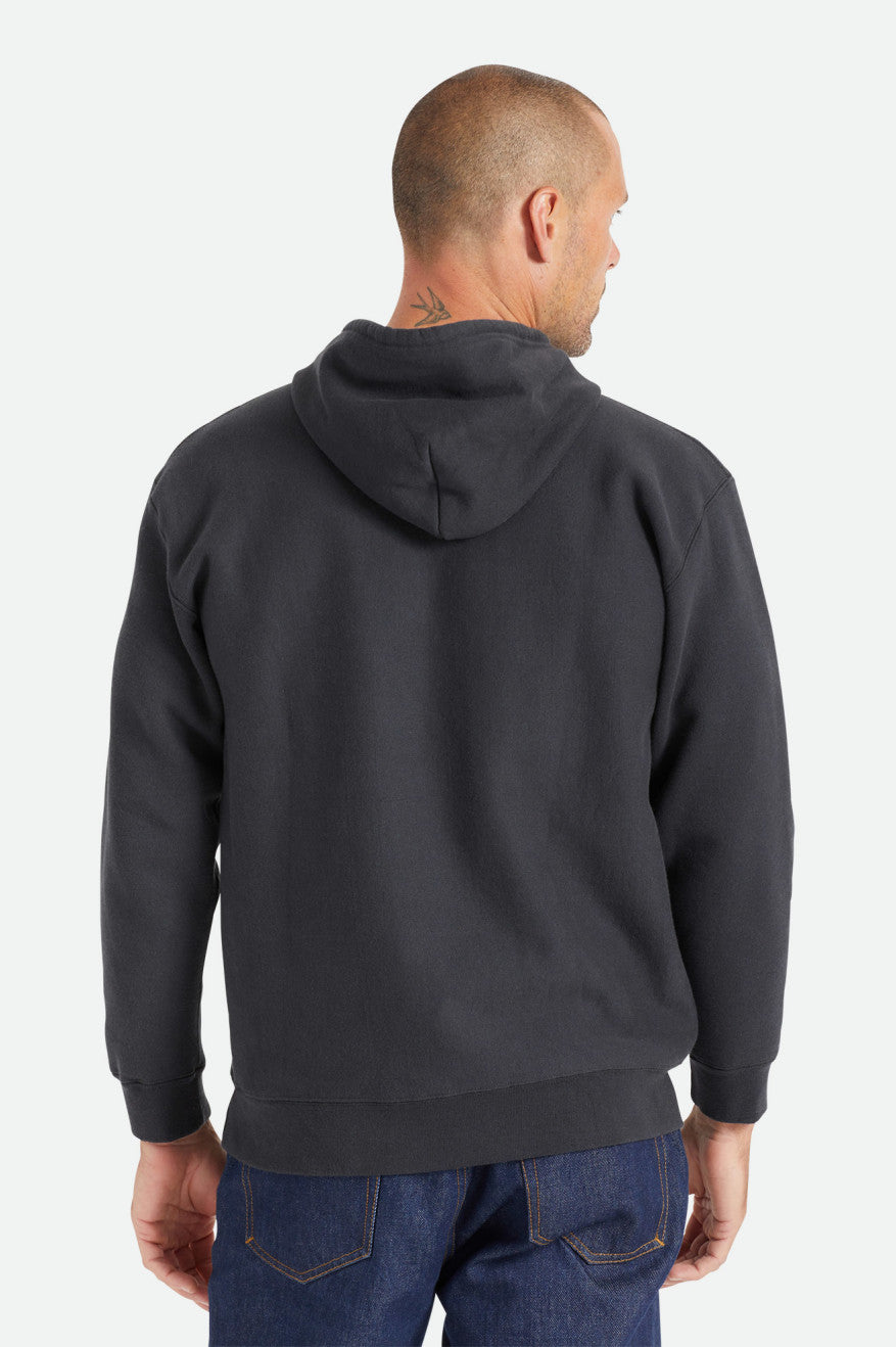 Brixton Cooper Reserve Raglan Men's Hoodie Black | 236QIHPSO