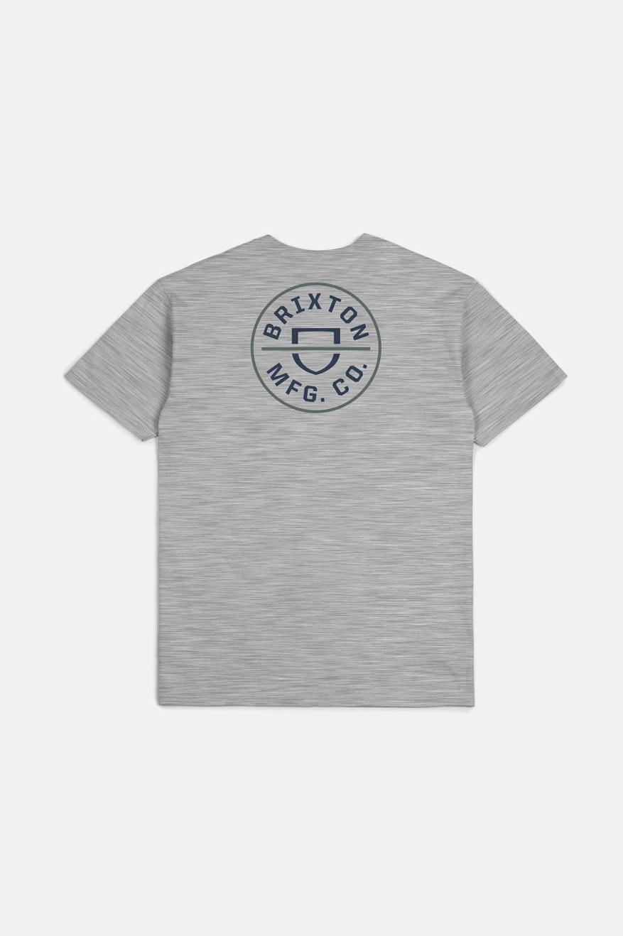 Brixton Crest II S/S Standard Men's Tops Grey / Dark | 912AFODUQ