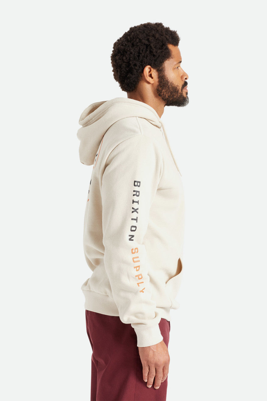 Brixton Crest Men's Hoodie Beige / Orange / Black | 759UMQZLW