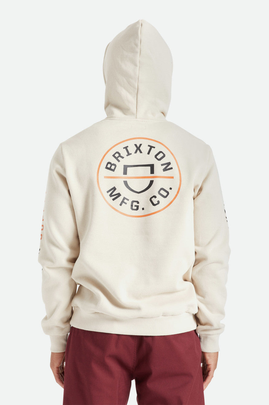 Brixton Crest Men's Hoodie Beige / Orange / Black | 759UMQZLW