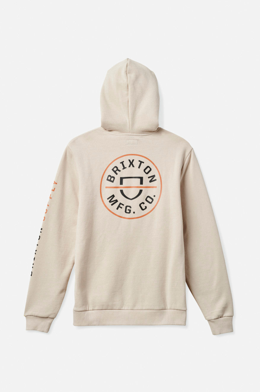 Brixton Crest Men's Hoodie Beige / Orange / Black | 759UMQZLW