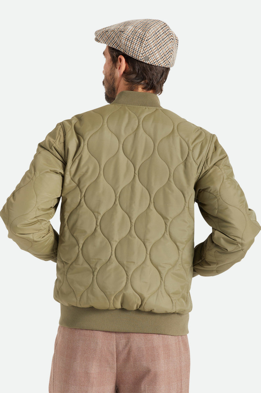 Brixton Dillinger Quilted Bomber Men's Jackets Olive | 246KIRWTU