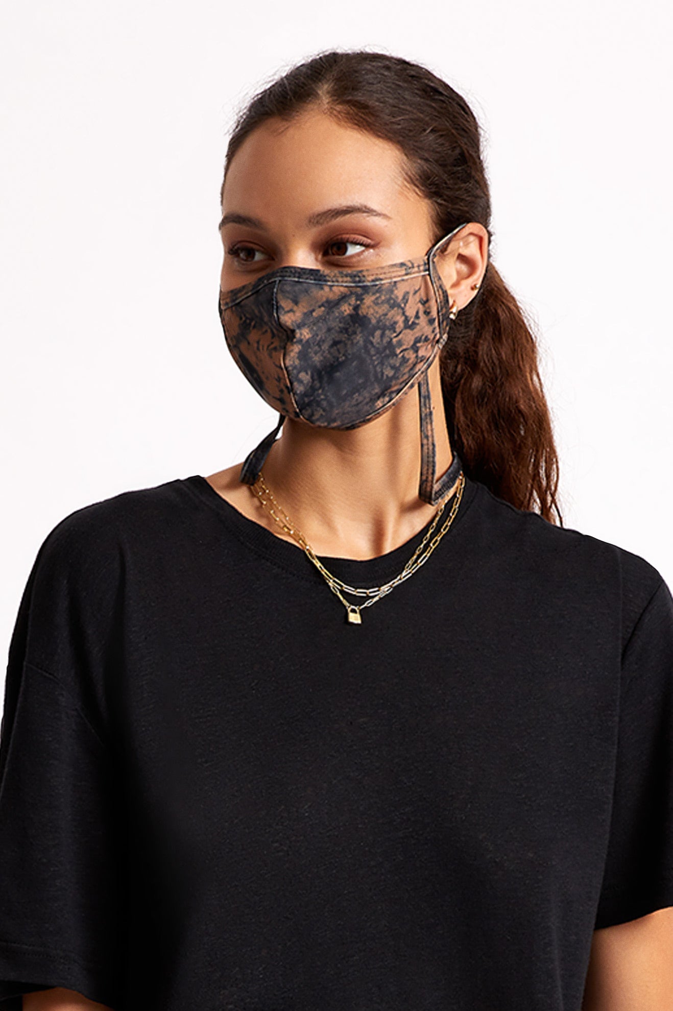 Brixton Everything Unisex Face Masks Black Orange Wash | 657GHVLJB