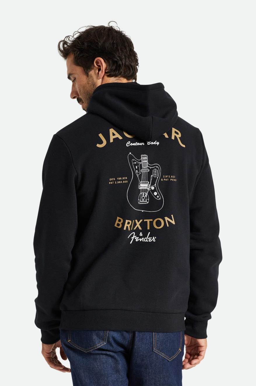 Brixton Fender Jaguar Claws Men's Hoodie Black | 043AIBEPM