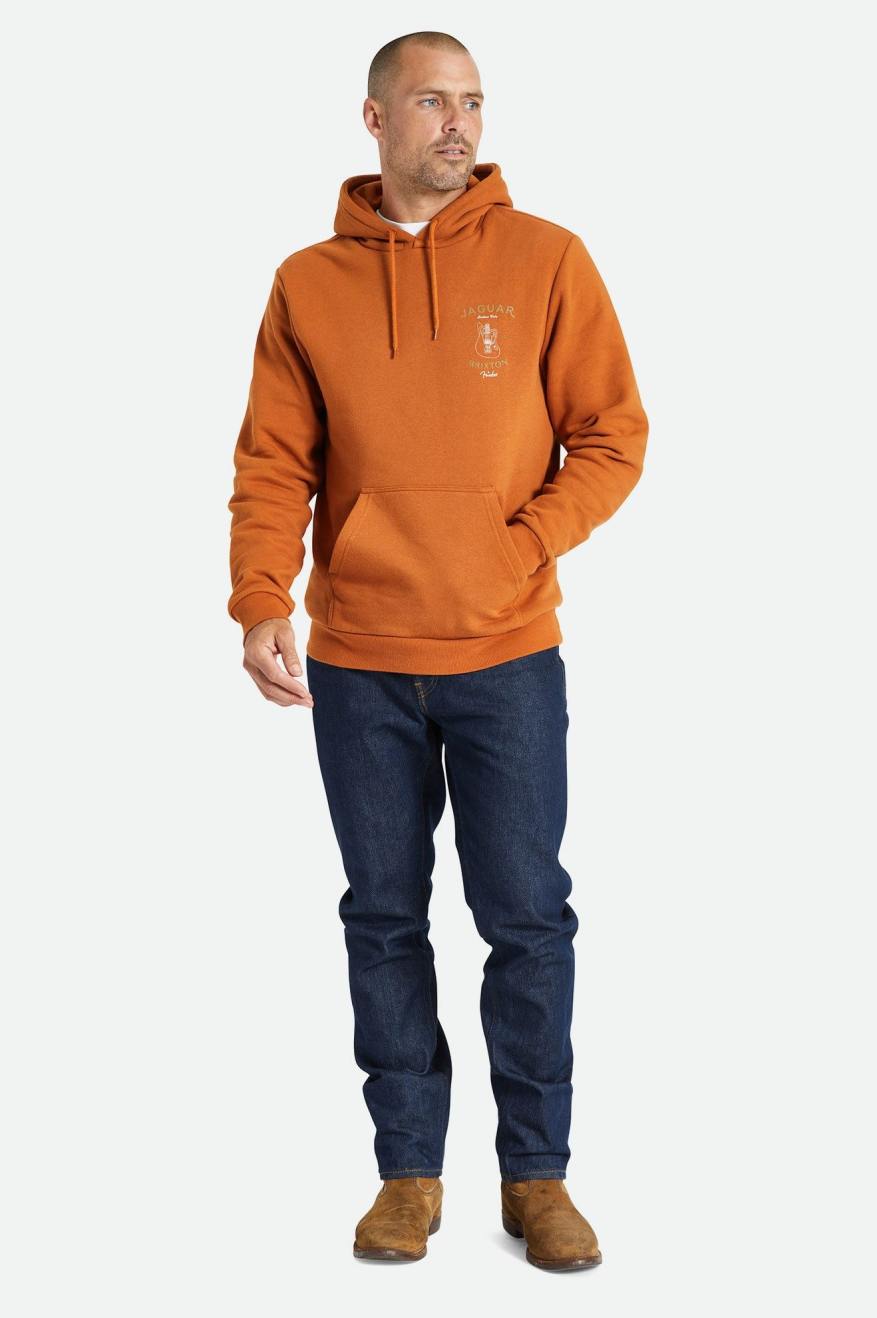 Brixton Fender Jaguar Claws Men's Hoodie Orange | 653OQVIMF