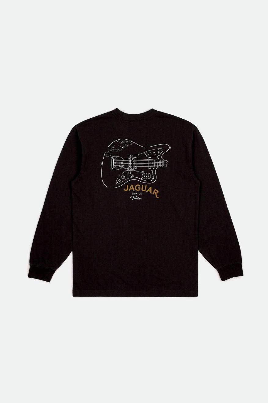 Brixton Fender Jaguar Contour L/S Standard Men's Tops Black | 813UNBDIF