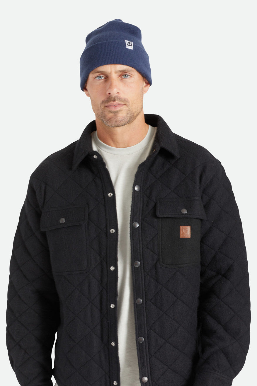 Brixton Harbor Beta Watch Cap Men's Beanie Navy | 854UENXPO