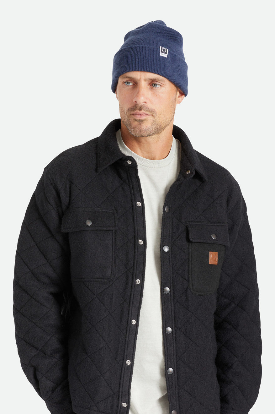 Brixton Harbor Beta Watch Cap Men's Beanie Navy | 854UENXPO