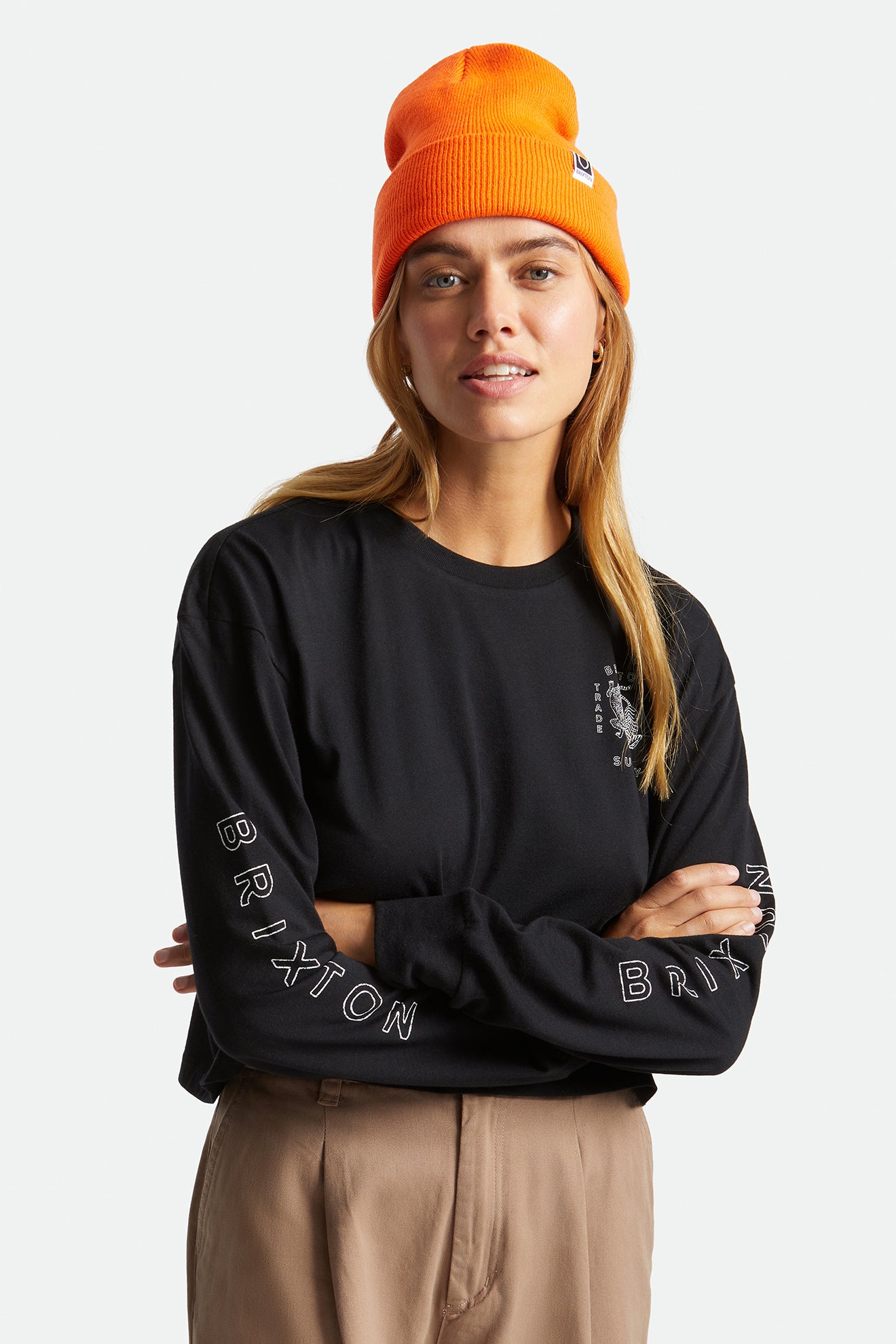 Brixton Harbor Beta Watch Cap Women's Beanie Orange | 603ZCKHEQ