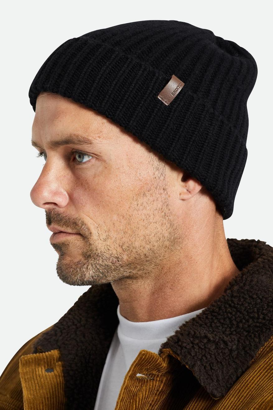 Brixton Heist Reserve Cashmere Men's Beanie Black | 908STXUDH