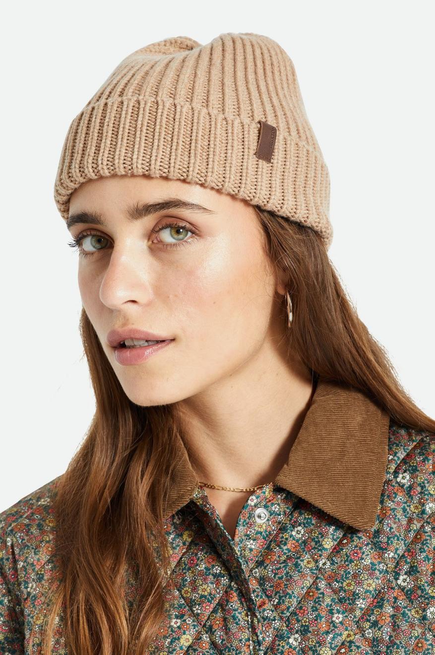 Brixton Heist Reserve Cashmere Women's Beanie Beige | 328NFRCQG