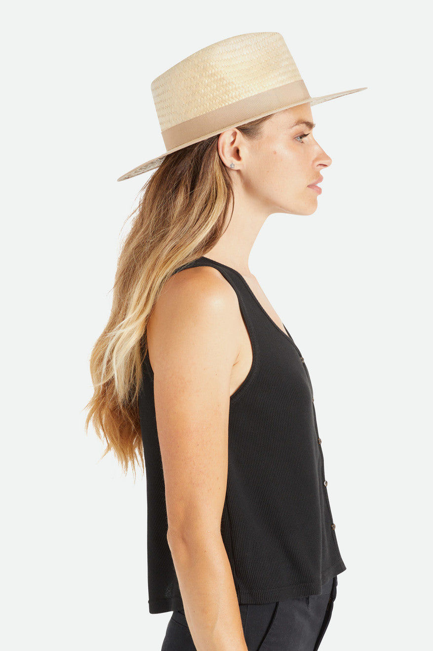 Brixton Jo Short Brim Palmilla Women's Hats Beige | 624ODAGNX