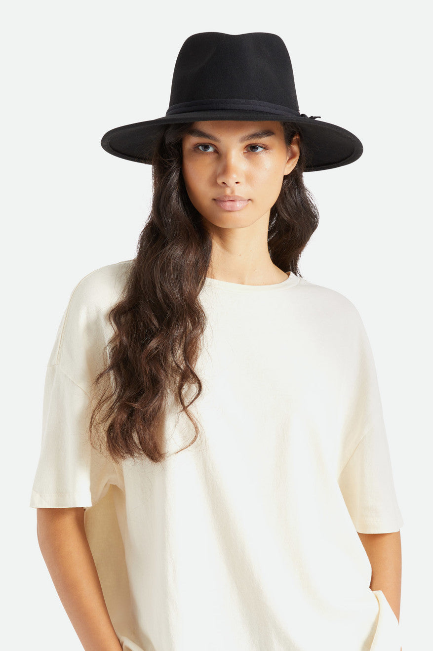 Brixton Joanna Felt Packable Hat Women's Hats Black | 302XNQFTL