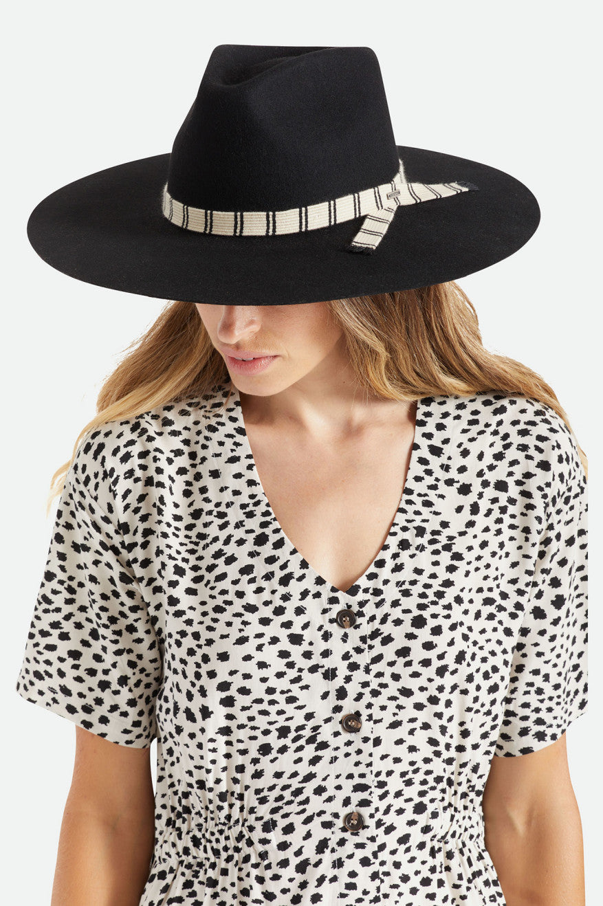 Brixton Leigh Felt Fedora Women's Fedoras Black | 594DXGVSB