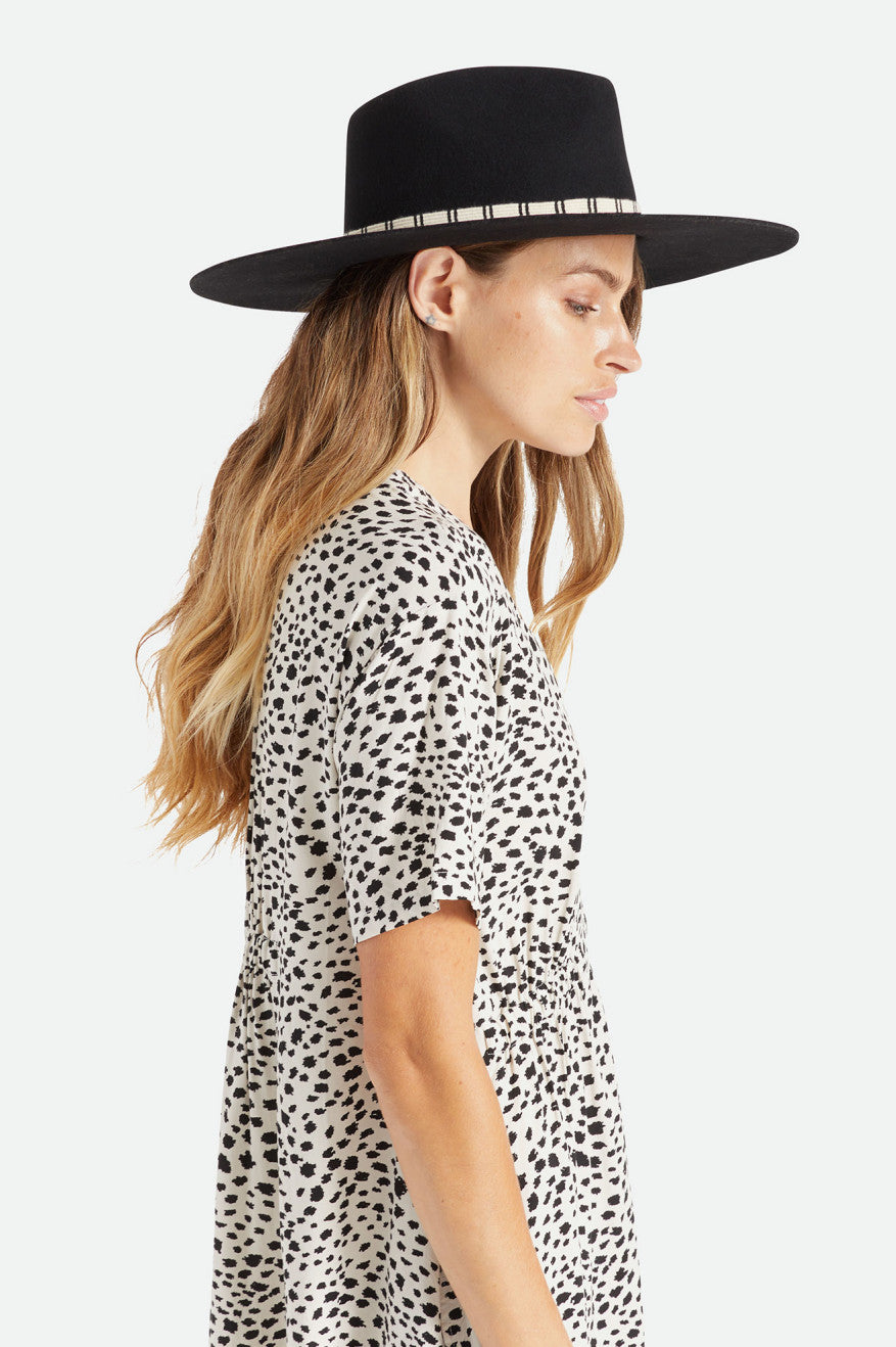 Brixton Leigh Felt Fedora Women's Fedoras Black | 594DXGVSB