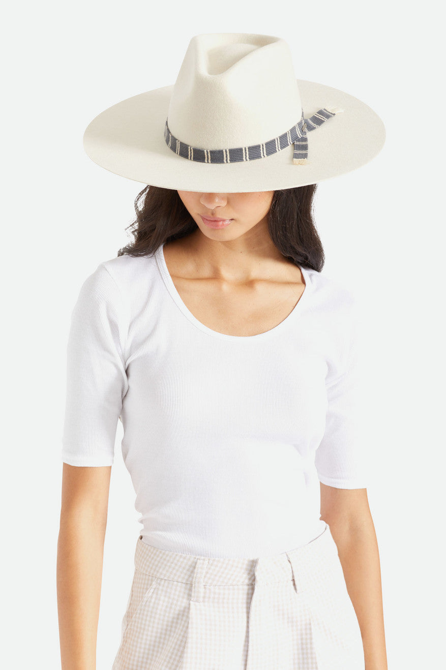 Brixton Leigh Felt Fedora Women's Fedoras White | 742RIMQAV