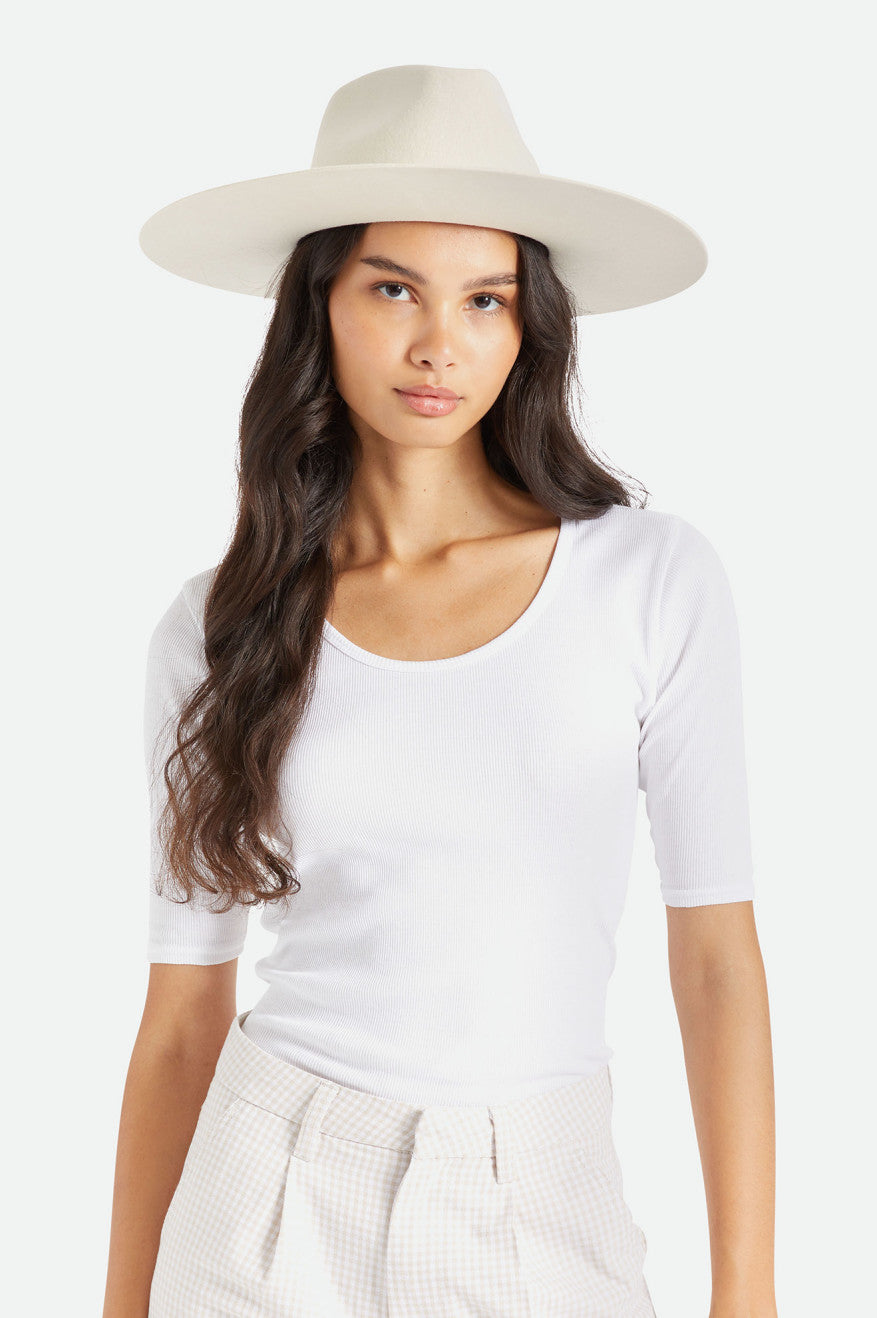 Brixton Leigh Felt Fedora Women's Fedoras White | 742RIMQAV