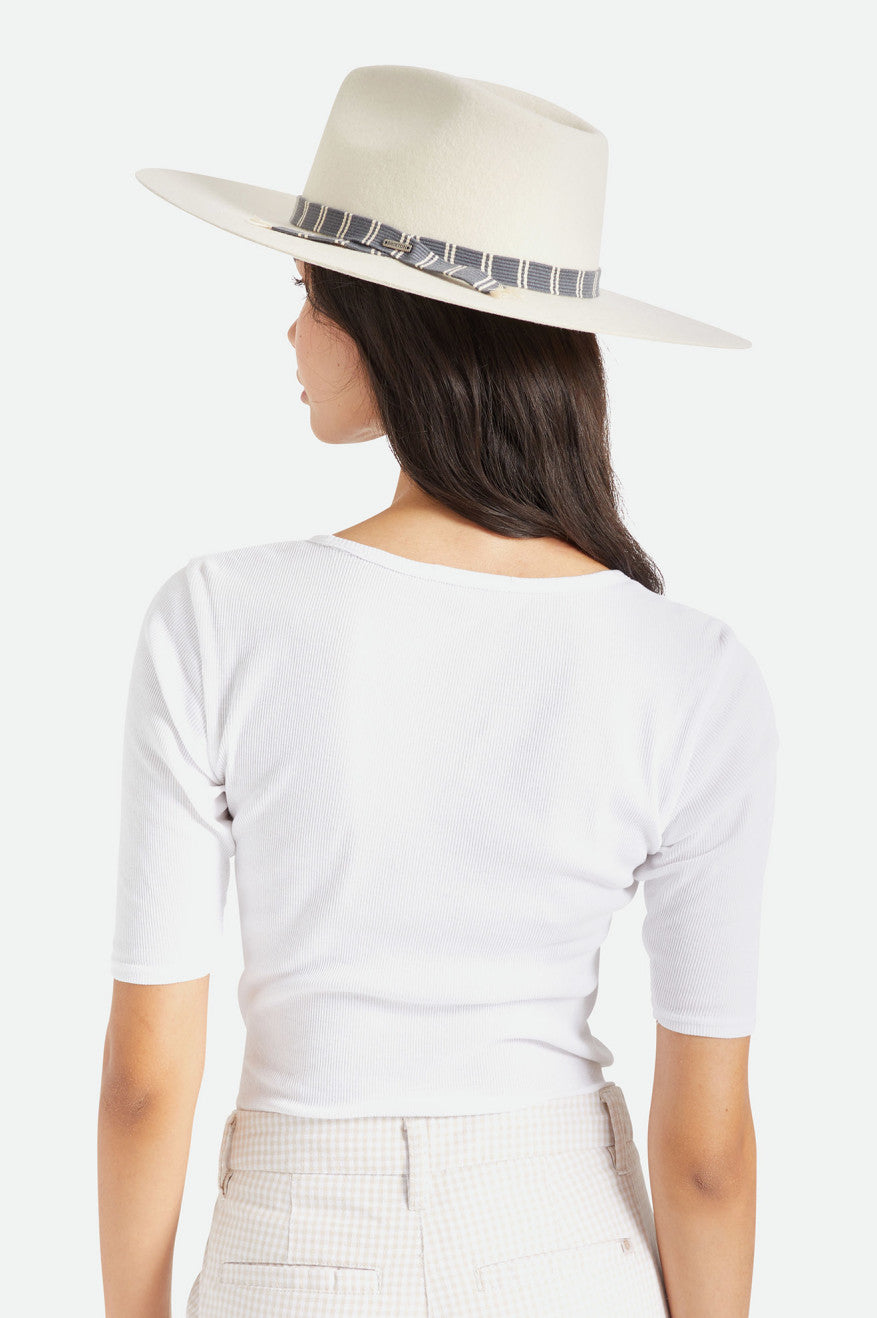 Brixton Leigh Felt Fedora Women's Fedoras White | 742RIMQAV