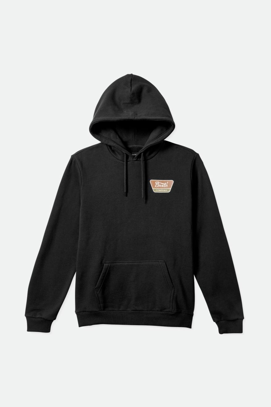 Brixton Linwood Men's Hoodie Black | 459RIPQFZ