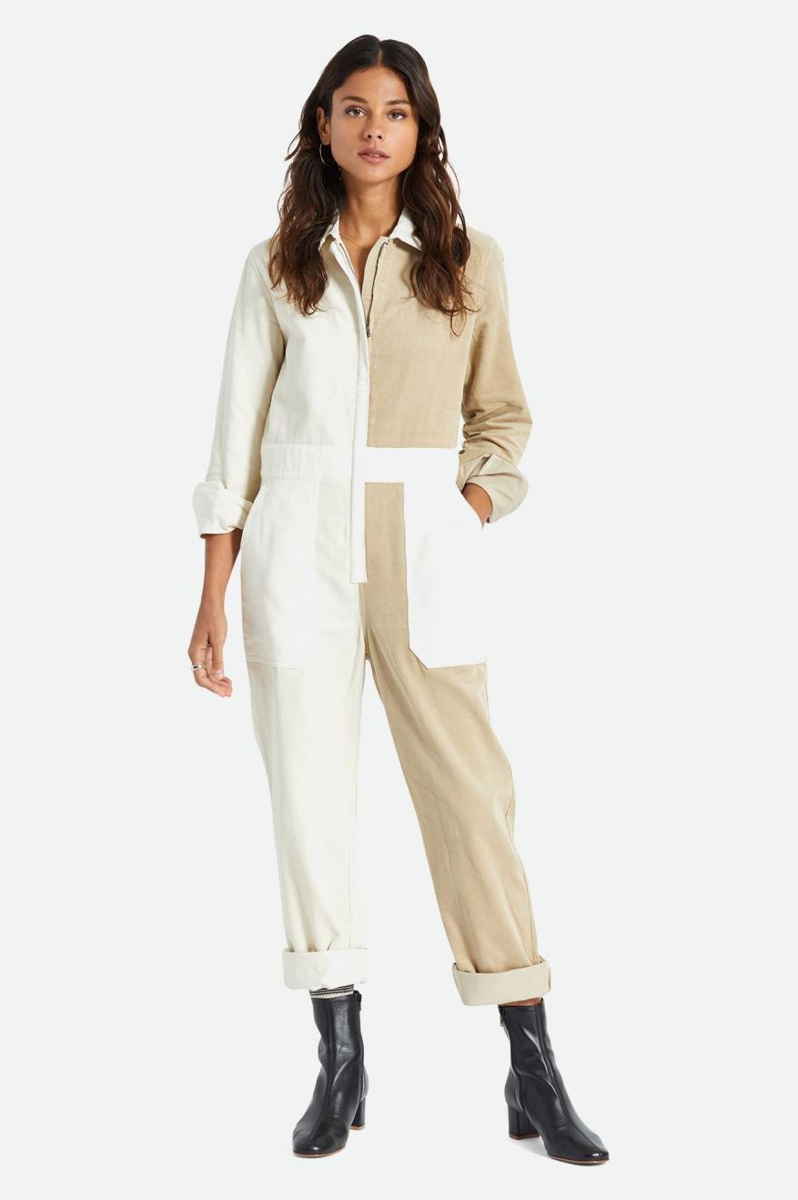 Brixton Mersey Coverall Women's Jumpsuit Light Yellow | 879XGDAZU