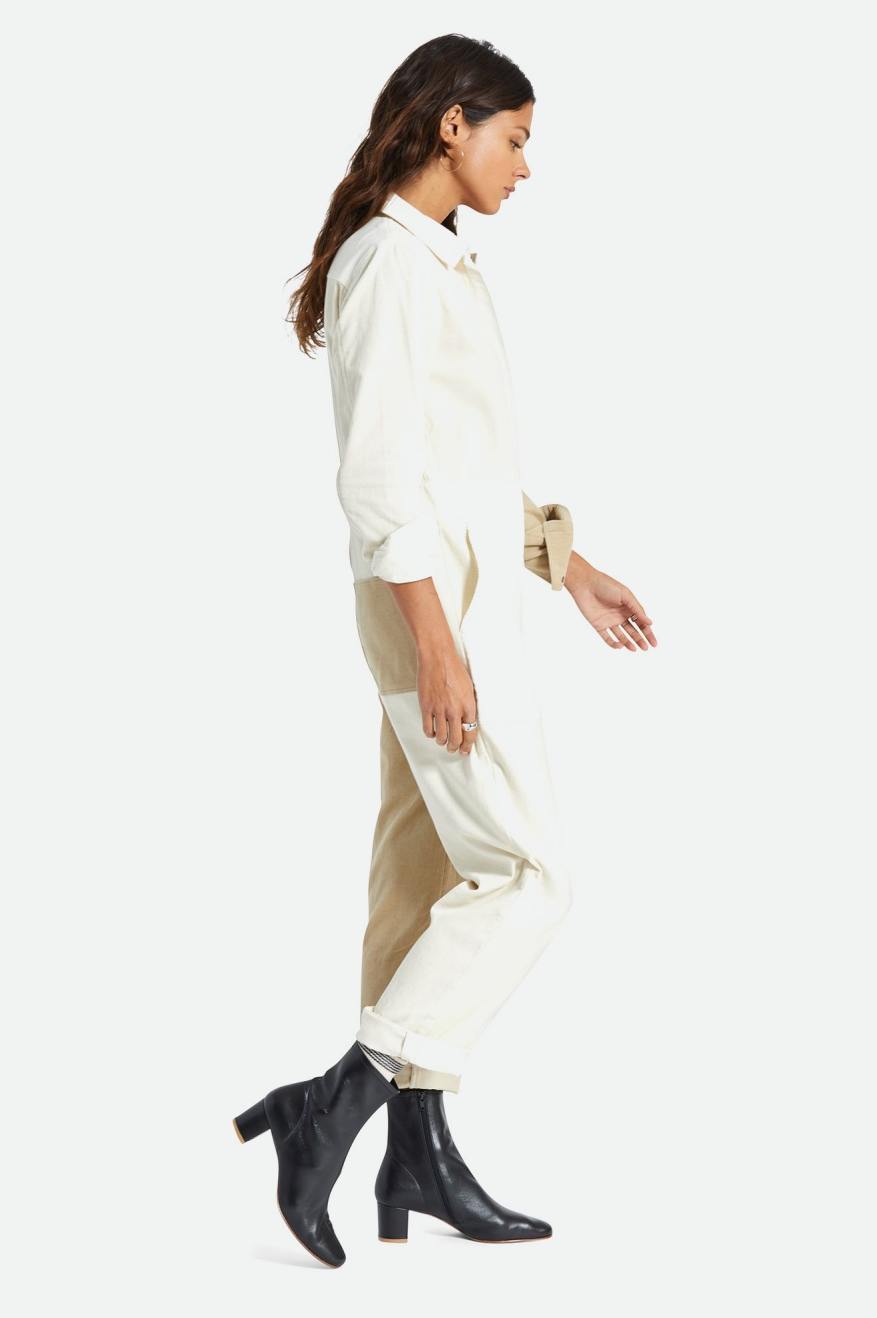 Brixton Mersey Coverall Women's Jumpsuit Light Yellow | 879XGDAZU