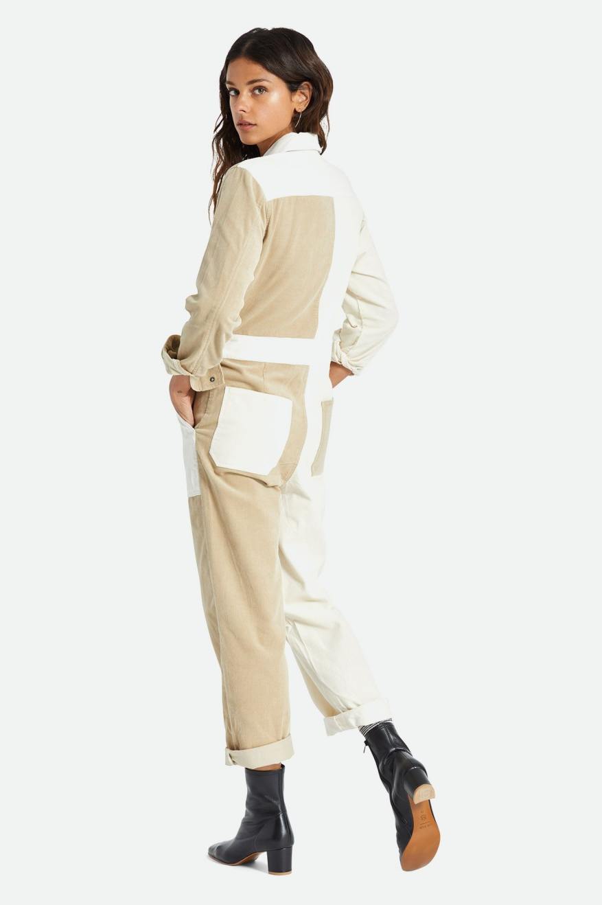 Brixton Mersey Coverall Women's Jumpsuit Light Yellow | 879XGDAZU