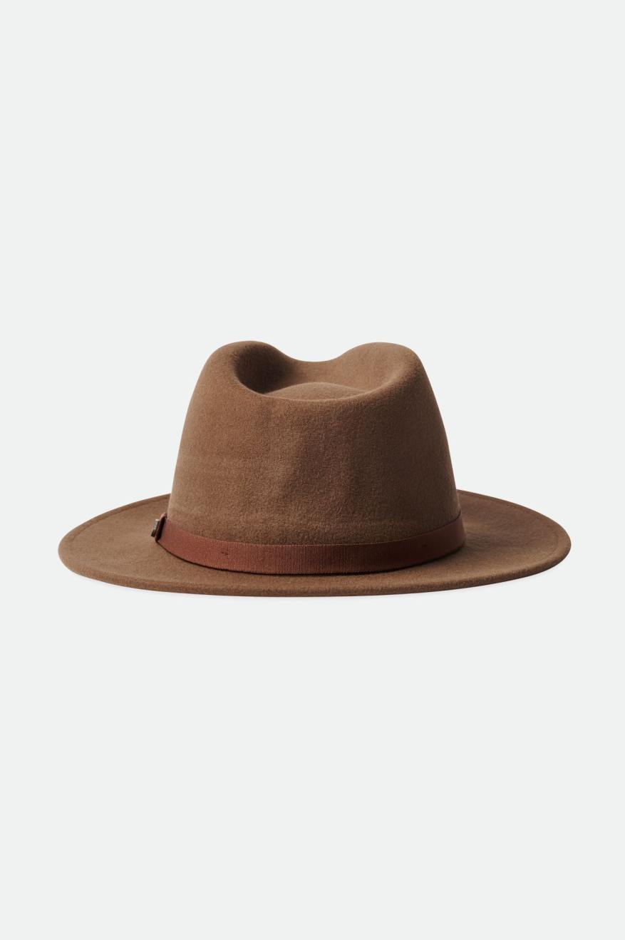 Brixton Messer Packable Fedora Women's Fedoras Brown | 508OBSCVT