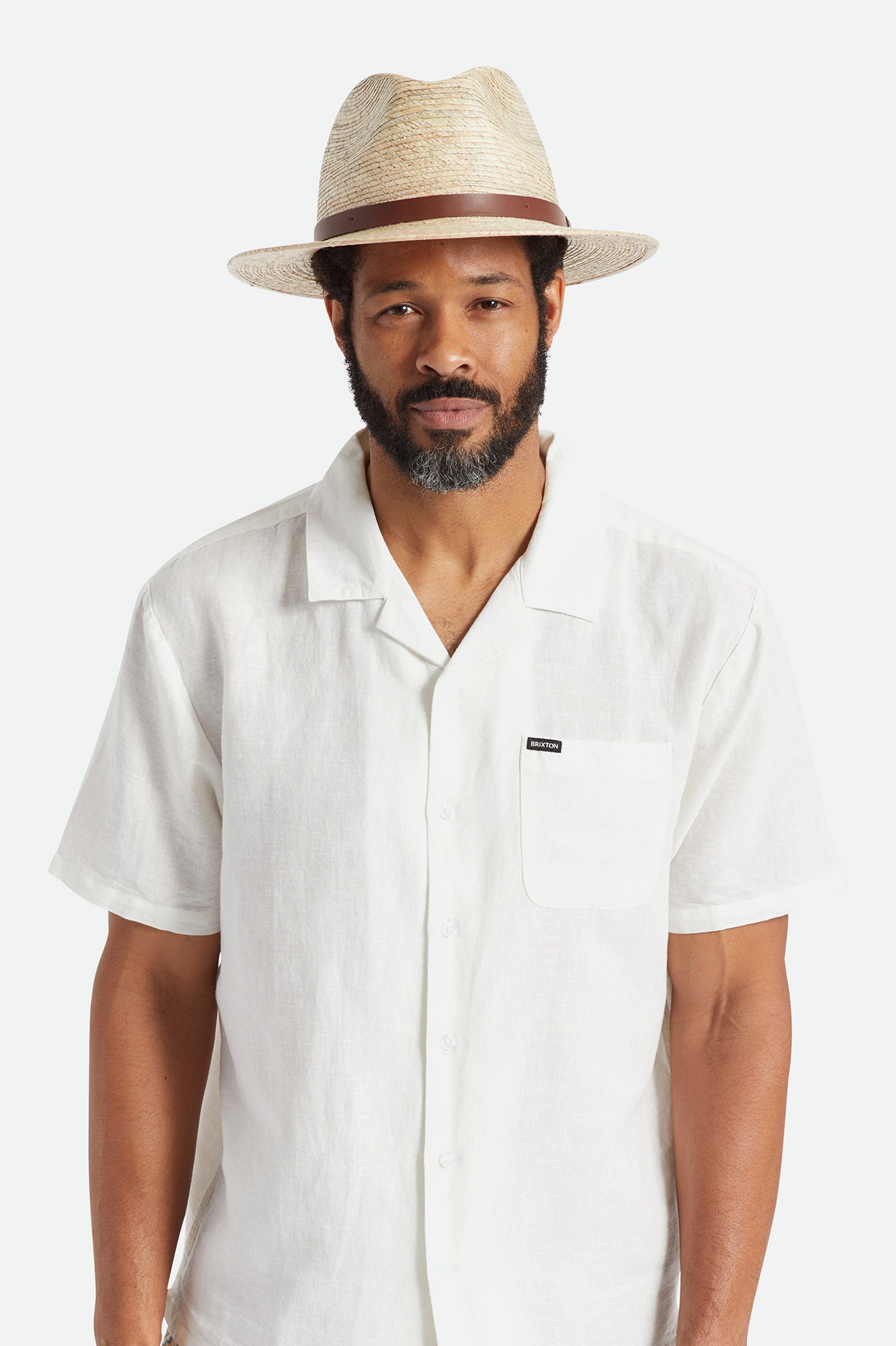 Brixton Messer Straw Men's Fedoras Beige | 651OYRVZJ