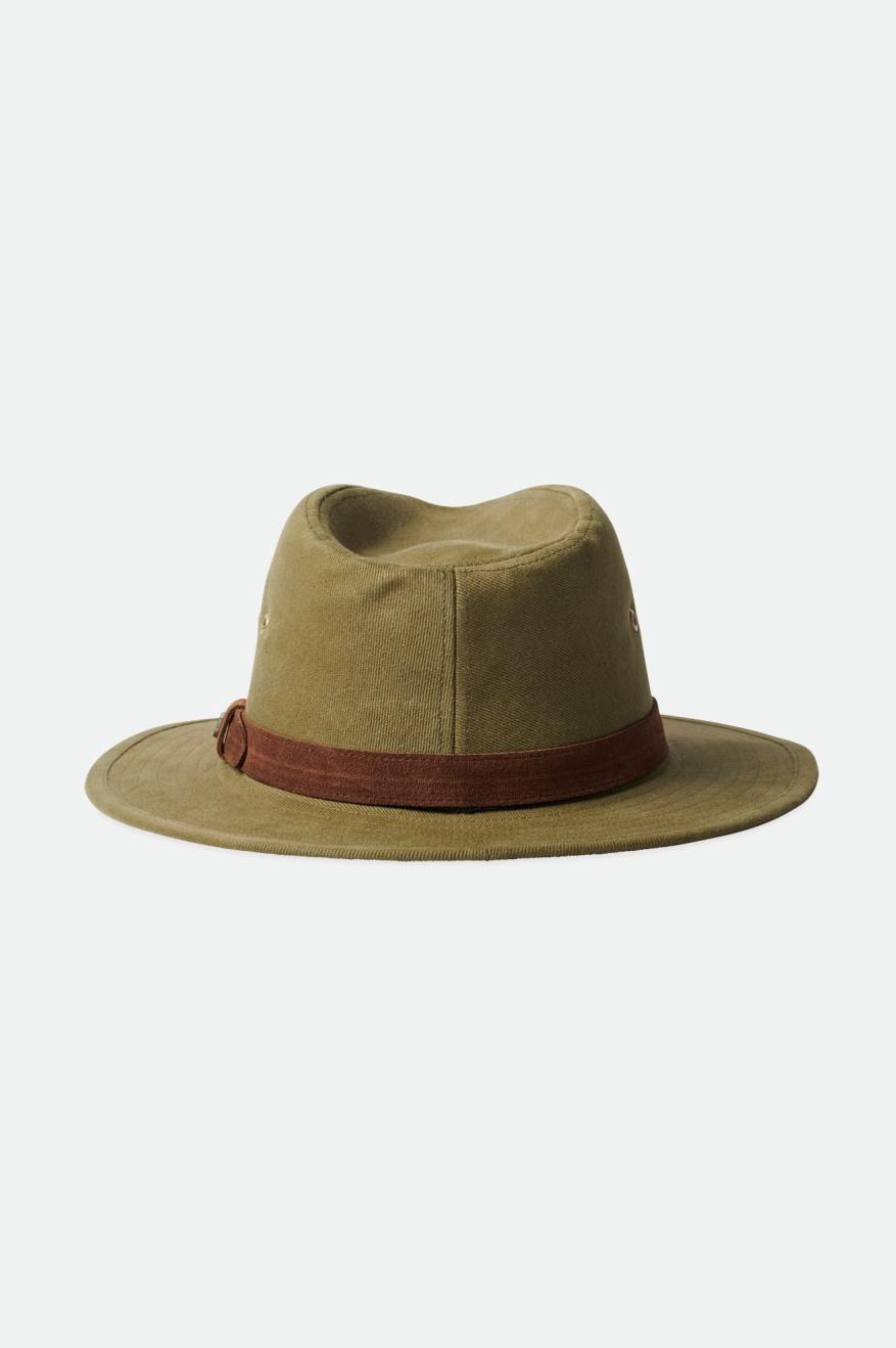 Brixton Messer Utility Adventure Fedora Women's Fedoras Olive | 574VYXFOG