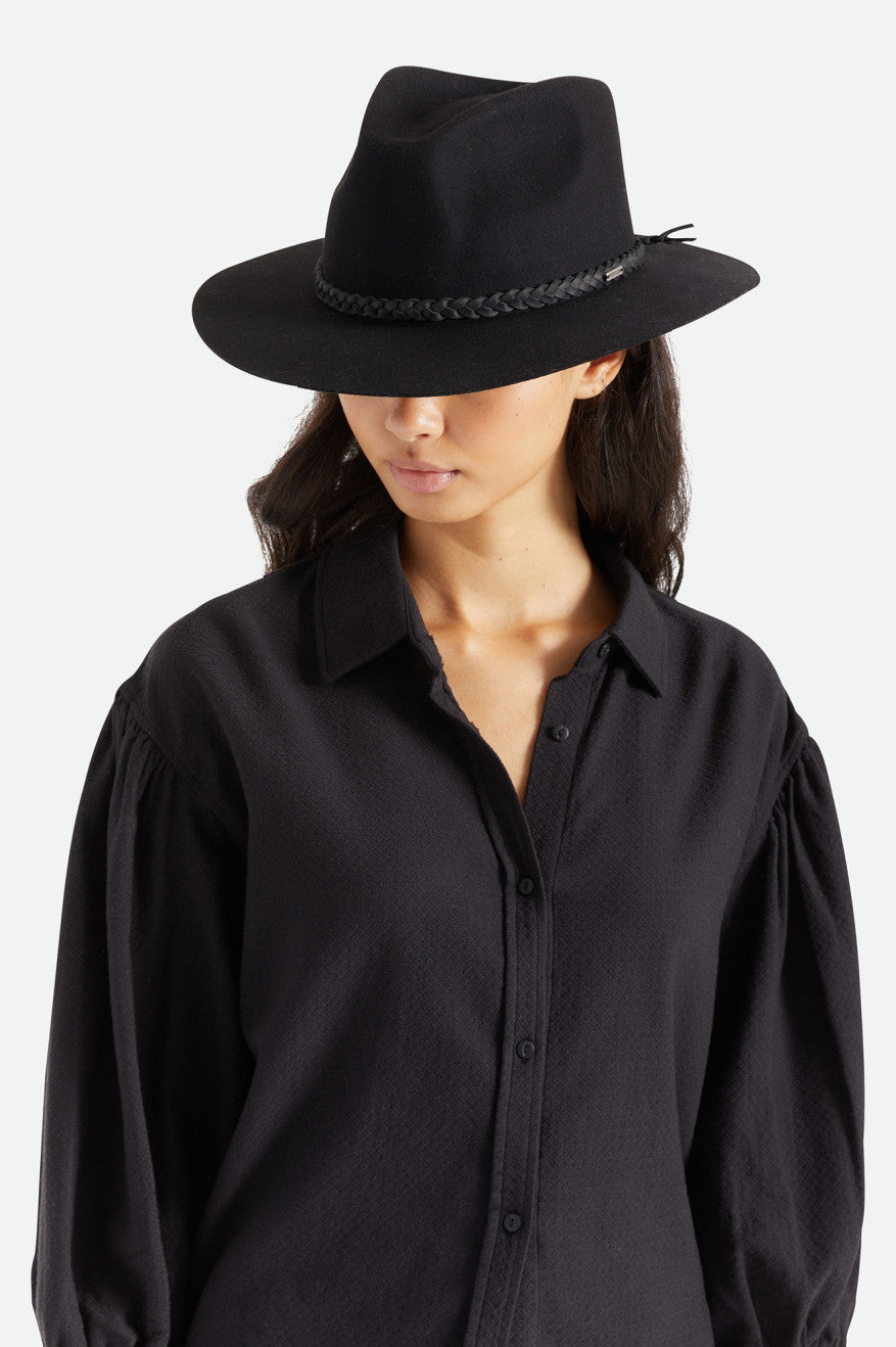 Brixton Messer Western Fedora Women's Fedoras Black | 679JSLTBY