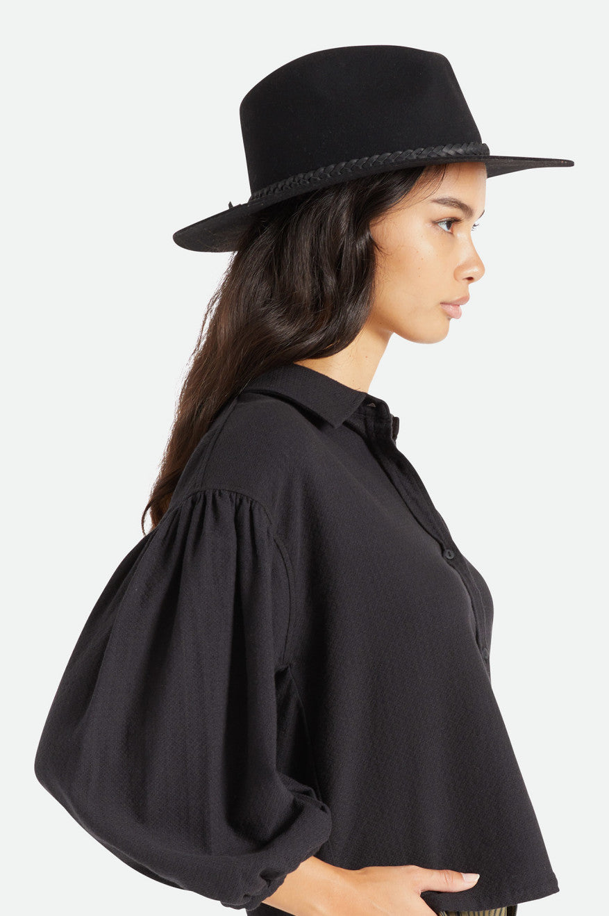 Brixton Messer Western Fedora Women's Fedoras Black | 679JSLTBY