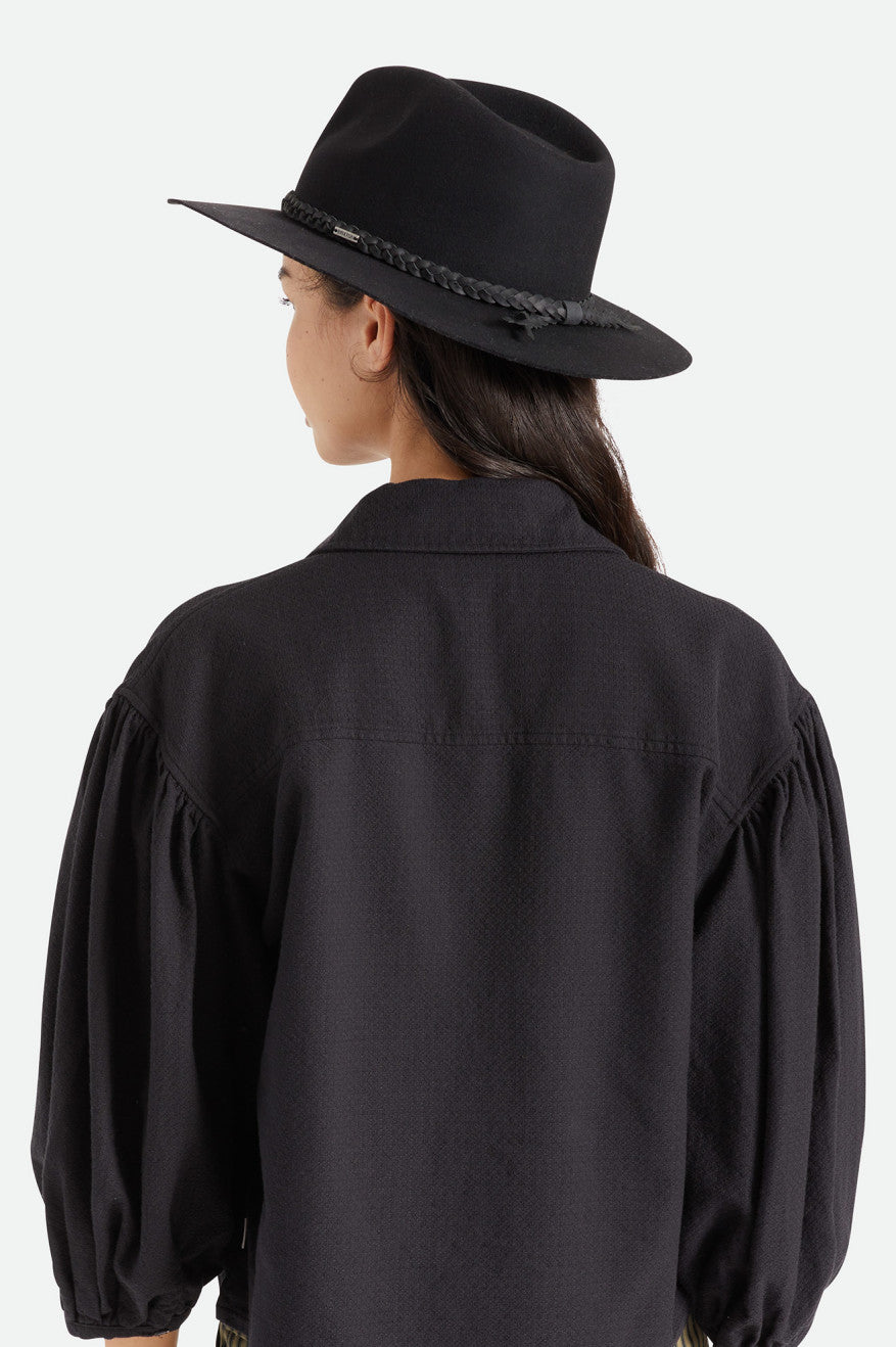 Brixton Messer Western Fedora Women's Fedoras Black | 679JSLTBY