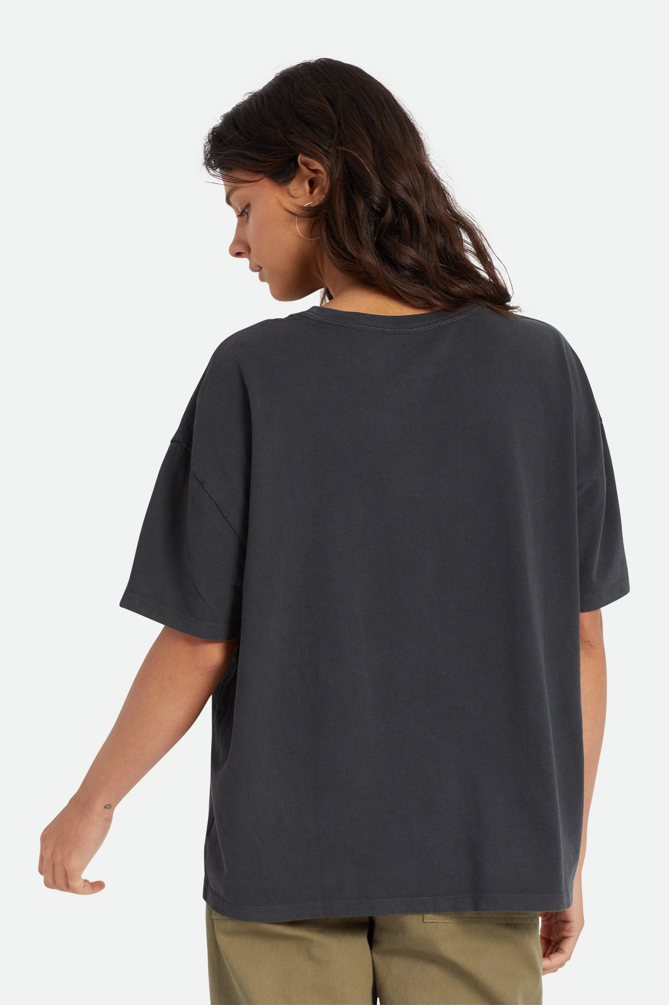 Brixton Oversized Boyfriend Tee Women's Tops Black | 736QCERLB