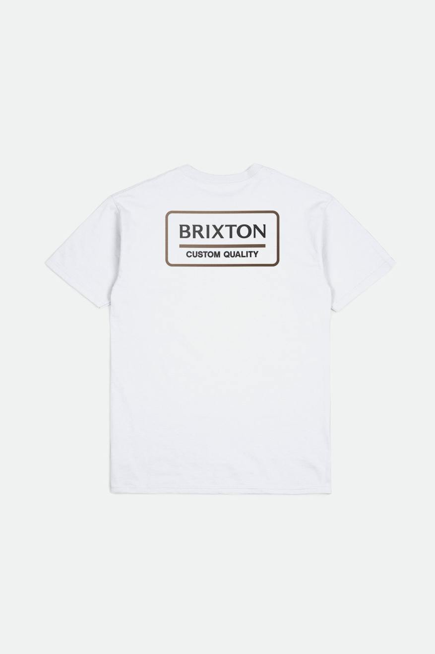 Brixton Palmer Proper S/S Standard Men's Tops White / Black | 459ITVDOB