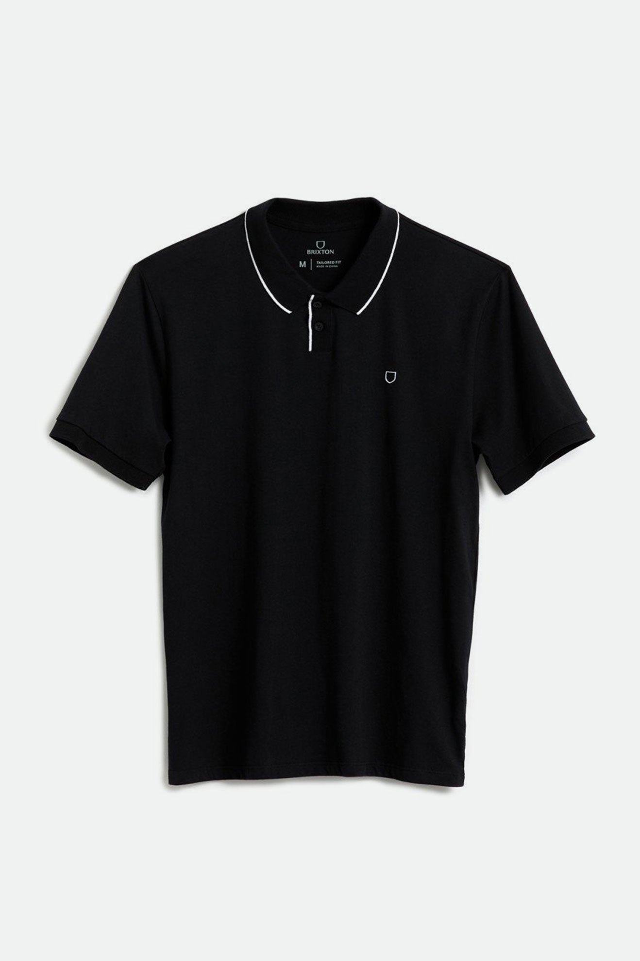 Brixton Proper S/S Polo Men's Knitwear Black | 783JXWVBN