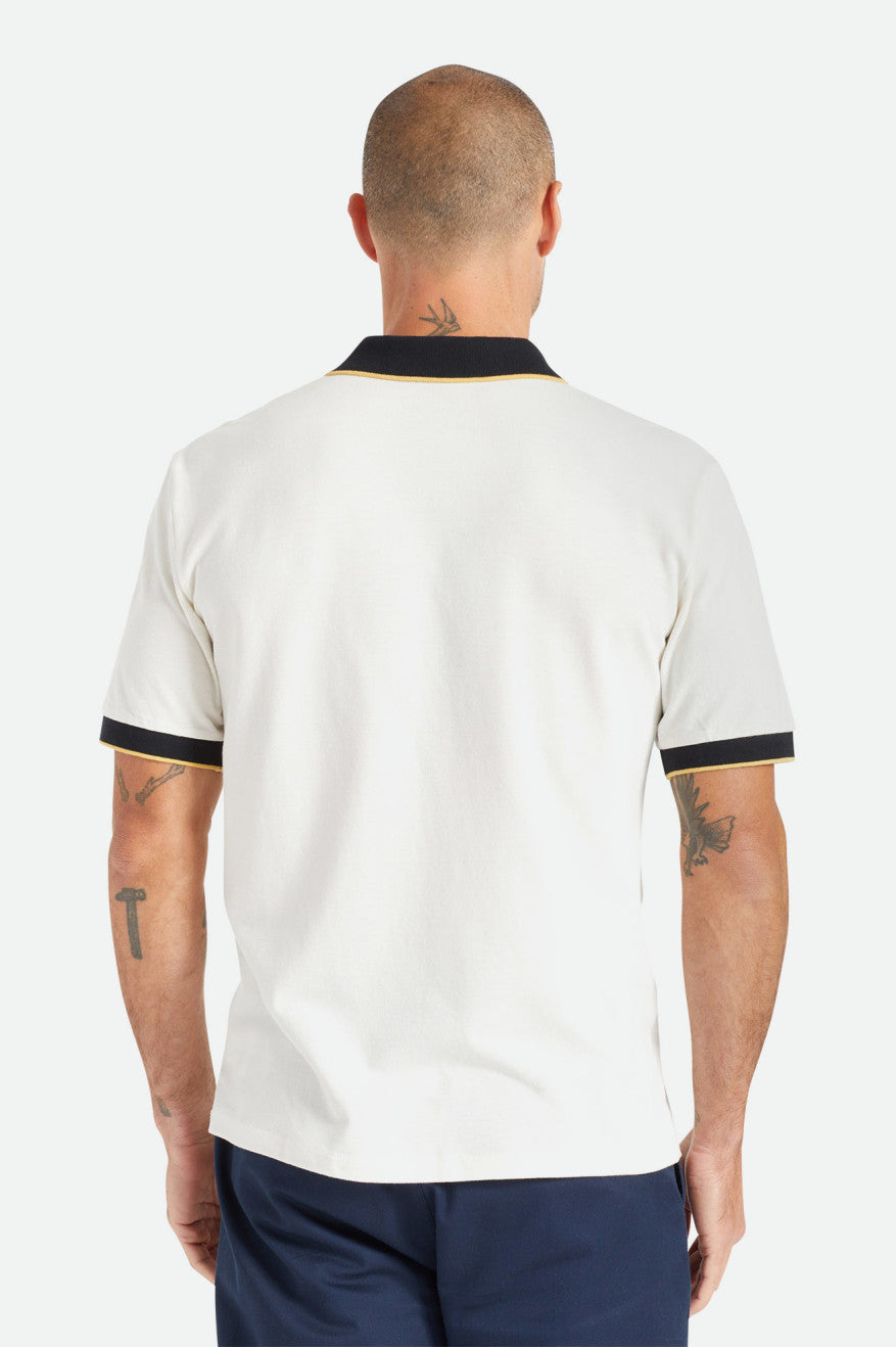 Brixton Proper S/S Polo Men's Knitwear White / Black | 872YOIVZR