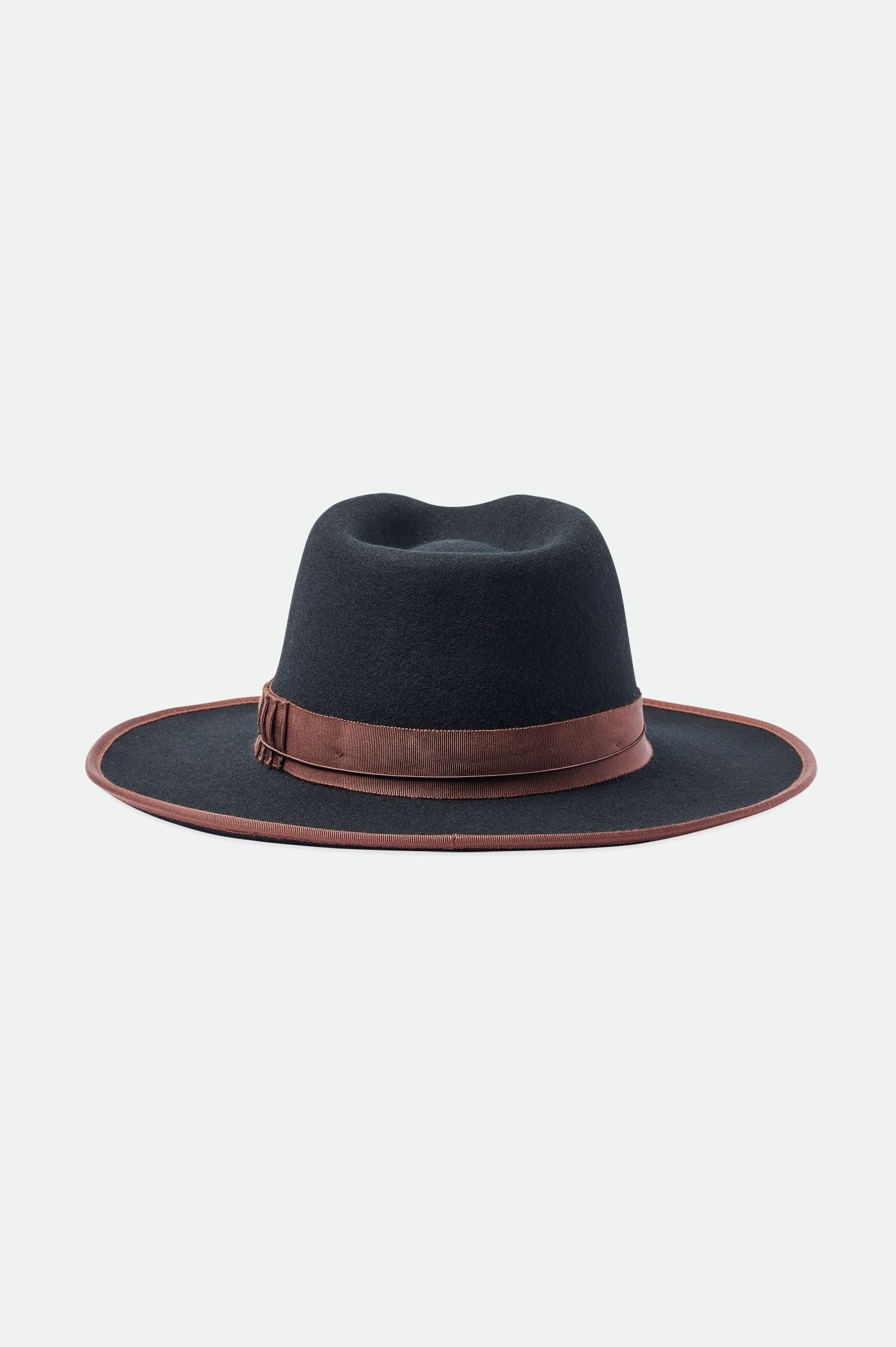 Brixton Reno Men's Fedoras Black / Brown | 879ACPWRD