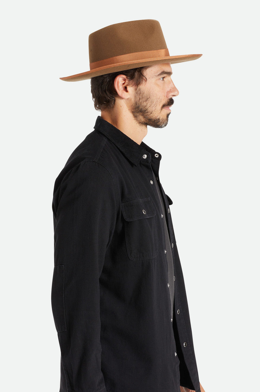 Brixton Reno Men's Fedoras Coffee | 983QBWSDR