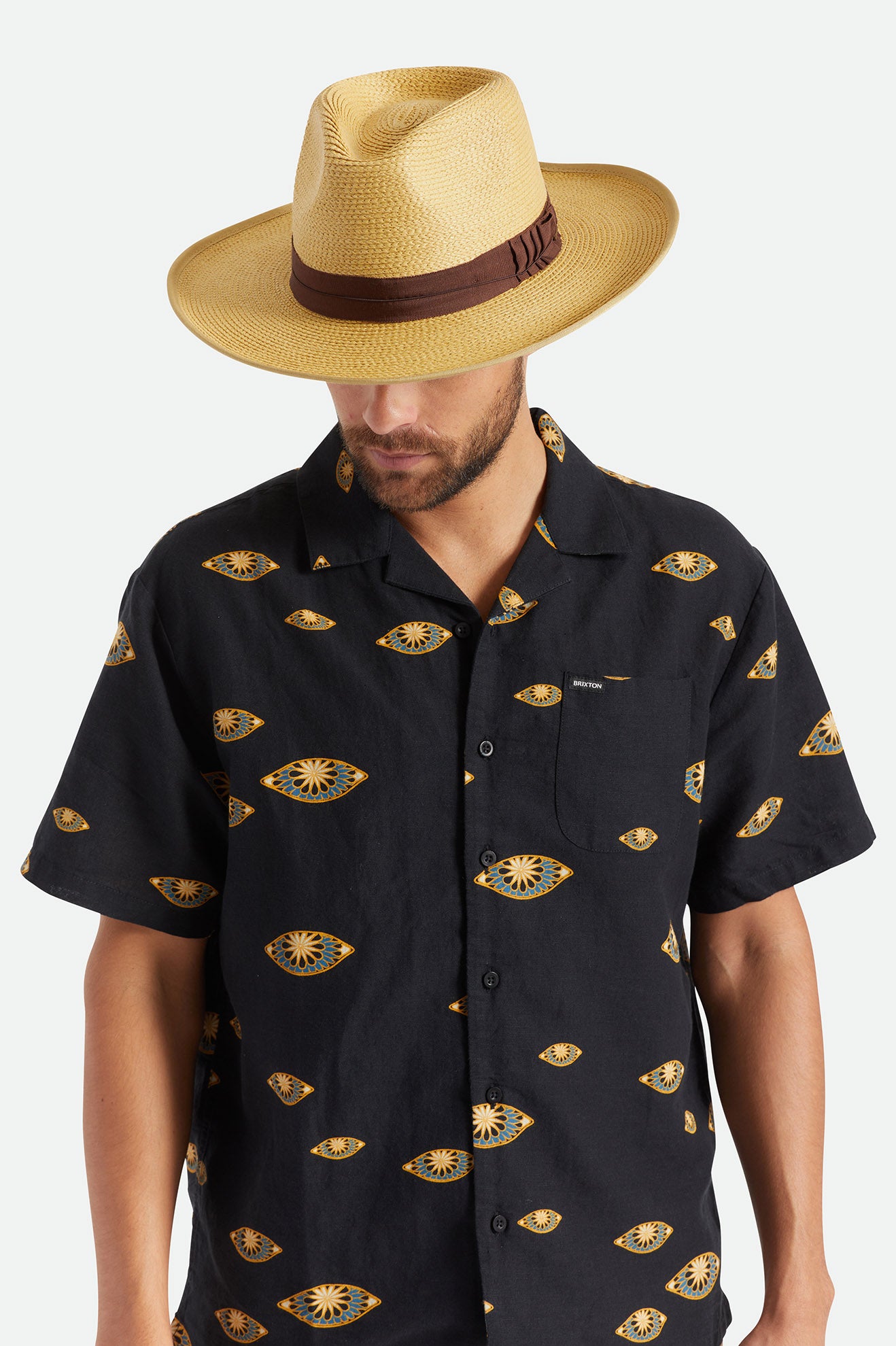 Brixton Reno Straw Men's Hats Brown | 670MOKPIW