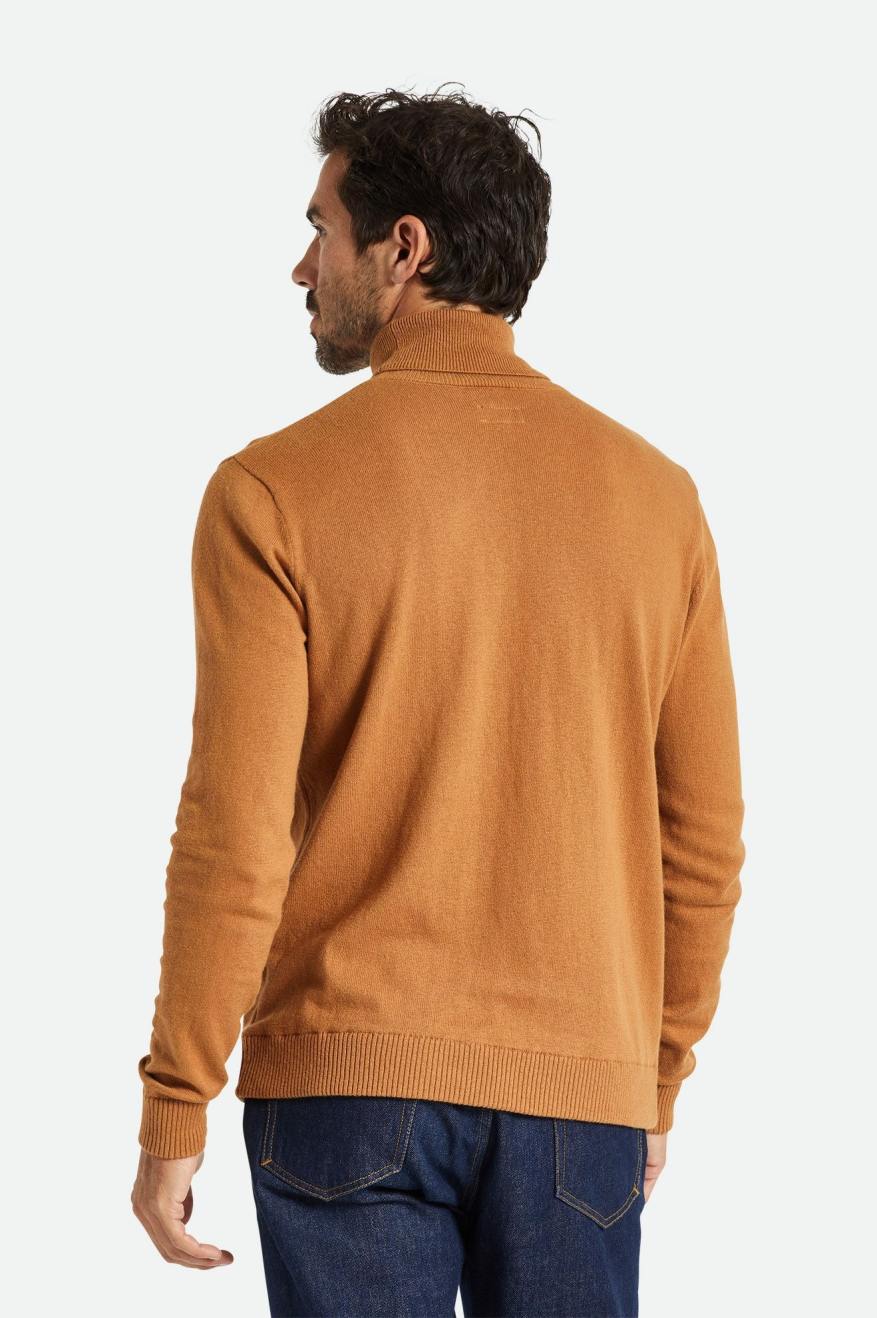 Brixton Reserve Cashmere L/S Turtleneck Men's Knitwear Brown | 514AHJKLY