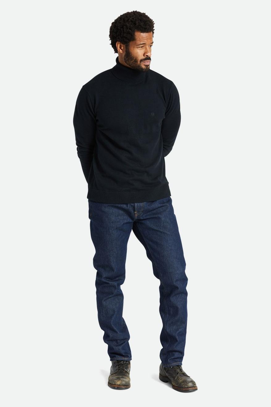 Brixton Reserve Cashmere L/S Turtleneck Men's Knitwear Black | 907SNITCL