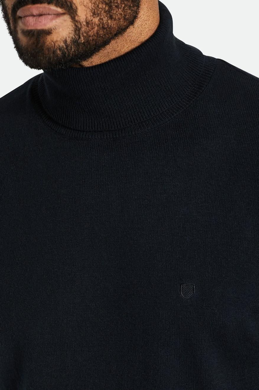 Brixton Reserve Cashmere L/S Turtleneck Men's Knitwear Black | 907SNITCL