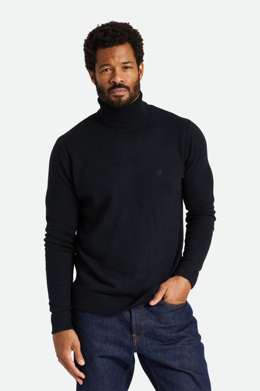 Brixton Reserve Cashmere L/S Turtleneck Men\'s Knitwear Black | 907SNITCL